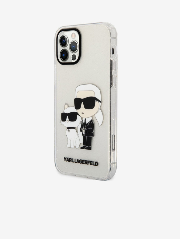 Karl Lagerfeld Karl Lagerfeld IML Csillogó Karl és Choupette NFT Hátlap iPhone 12/12 Pro Átlátszó