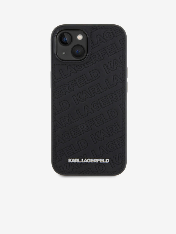 Karl Lagerfeld PU Steppelt Mintás Hátlap iPhone 15 Fekete Karl Lagerfeld