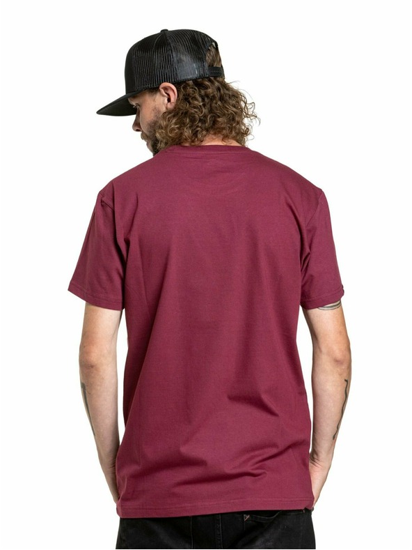 Meatfly Meatfly férfi póló MF Logo Sötét Bor | Piros | Méret