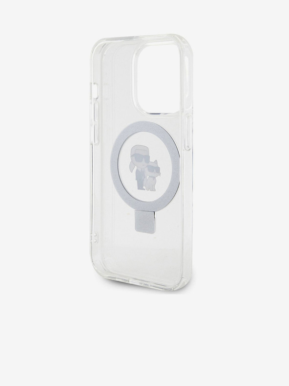 Karl Lagerfeld Gyűrűs Állvány Karl and Choupette MagSafe Hátlap iPhone 15 Pro Max Fehér Karl Lagerfeld