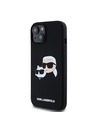 Karl Lagerfeld Liquid Szilikon Dupla Fejű Magsafe Hátlap iPhone 15 Fekete Karl Lagerfeld