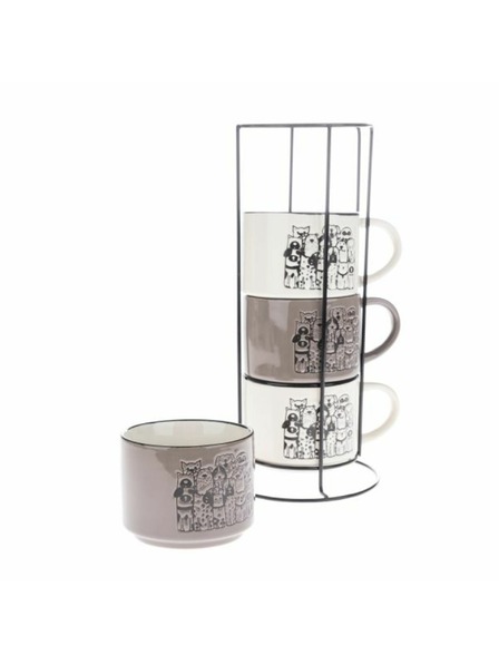 Casa de Engel Kerámia csészék fém állványon, 4x300ml, 1/9