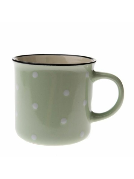 Casa de Engel Kerámia bögre - világoszöld pöttyös, 470ml, 6/24