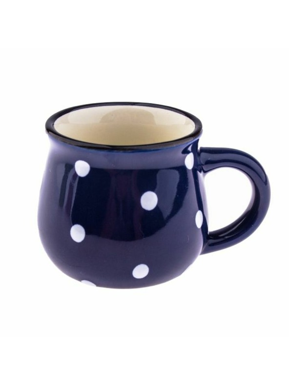 Casa de Engel Kerámia bögre, sötétkék pöttyös, 75ml, 24/144