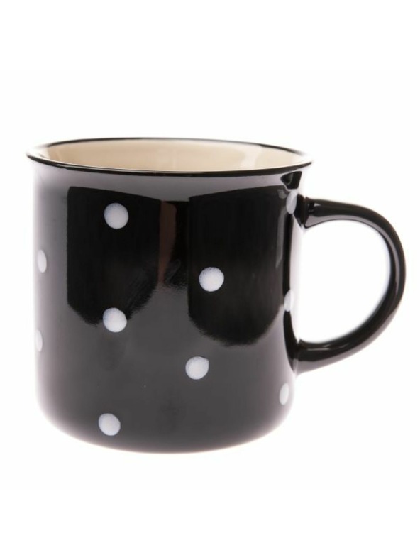 Casa de Engel Kerámia bögre - fekete pöttyös, 350ml Casa de Engel