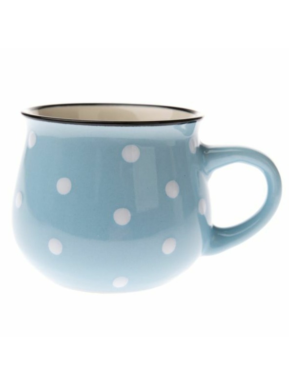 Casa de Engel Kerámia bögre - világoskék pöttyös, 230ml, 12/48