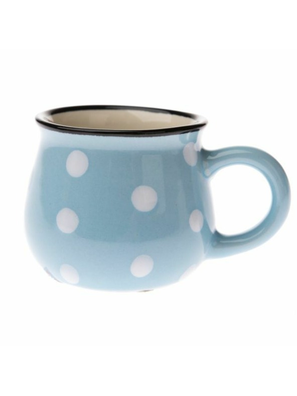 Casa de Engel Kerámia bögre - világoskék pöttyös, 75ml, 24/144