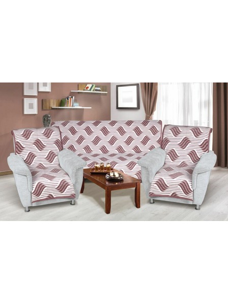 Bellatex Mintás ágytakaró kanapé garnitúra 3+1+1+1 hullámos bordó