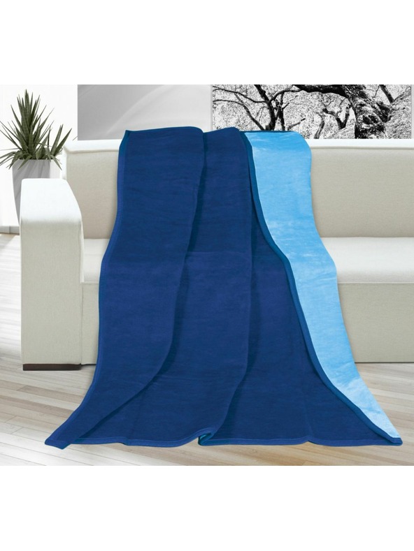 Bellatex Egyszínű takaró 150x200cm sötétkék / világoskék