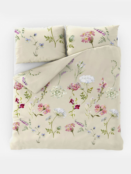 Kvalitex Francia pamut ágynemű DELUX 220x200, 70x90cm BOTANICA krém színű