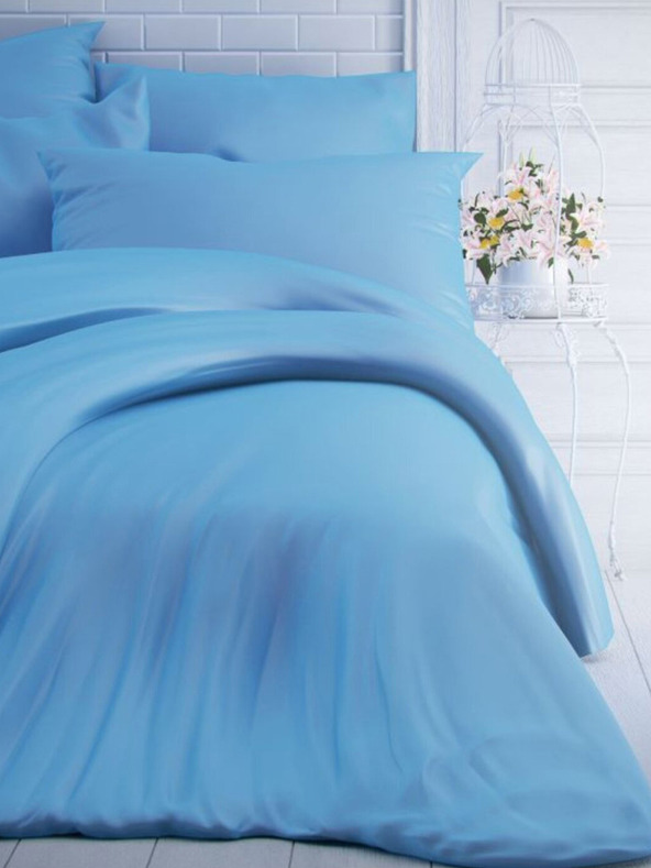 Kvalitex Francia egyszínű pamut ágynemű 200x200, 70x90cm kék