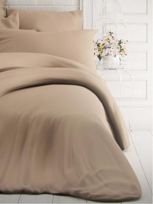Kvalitex Egyszínű pamut ágynemű 140x200, 70x90cm bézs Kvalitex