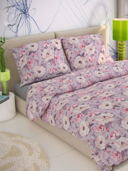 Kvalitex Klasszikus krepp ágynemű 140x220, 70x90cm Eszter szürke Kvalitex