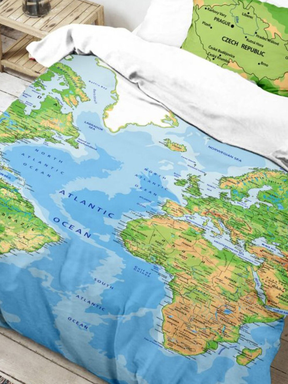Kvalitex 3D párnahuzat 140x200, 70x90cm Világtérkép