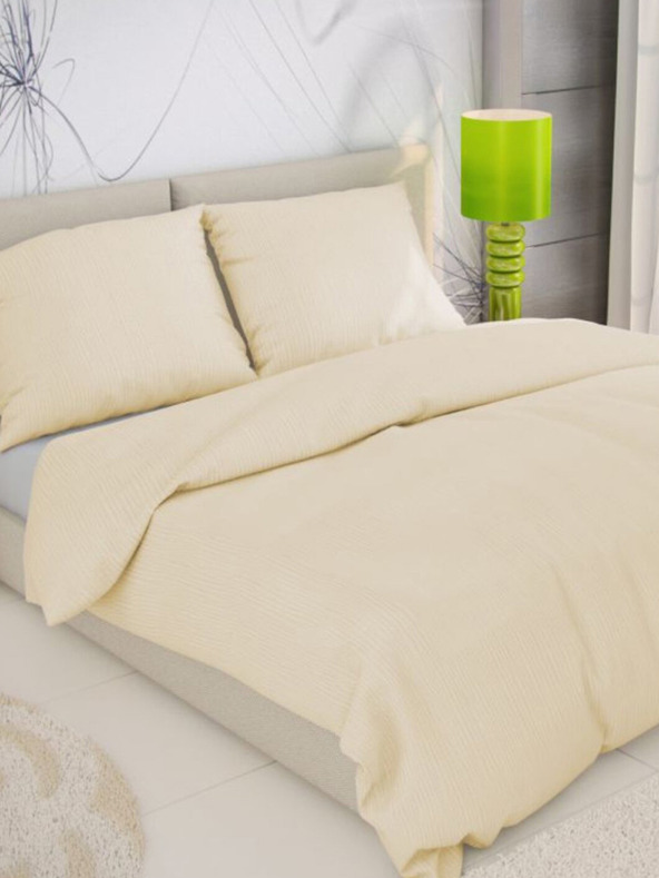 Kvalitex Klasszikus krepp ágyneműhuzat 140x200, 70x90cm tejszínes Kvalitex