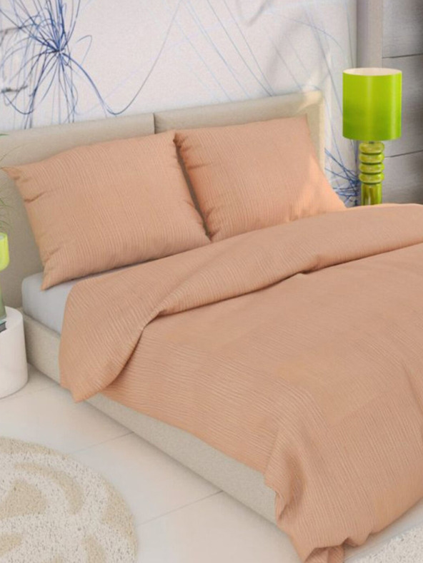 Kvalitex Klasszikus krepp ágyneműhuzat 140x200, 70x90cm lazac Kvalitex