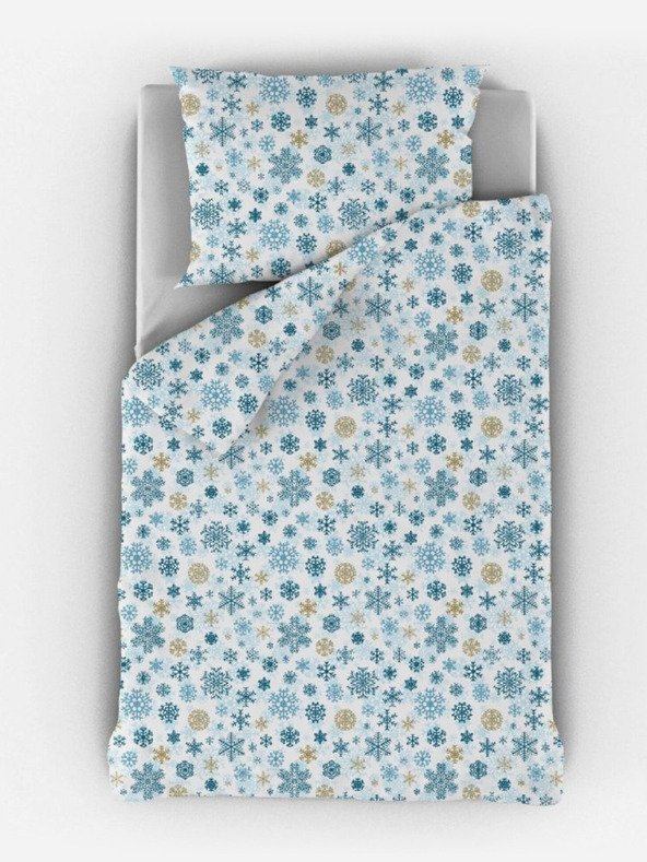 Kvalitex Karácsonyi ágynemű 140x200, 70x90cm FLOATS kék és bézs színben