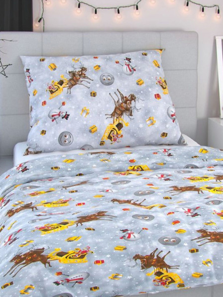 Kvalitex Karácsonyi ágynemű 220x200, 70x90cm SNOWFLIES szürke szürke