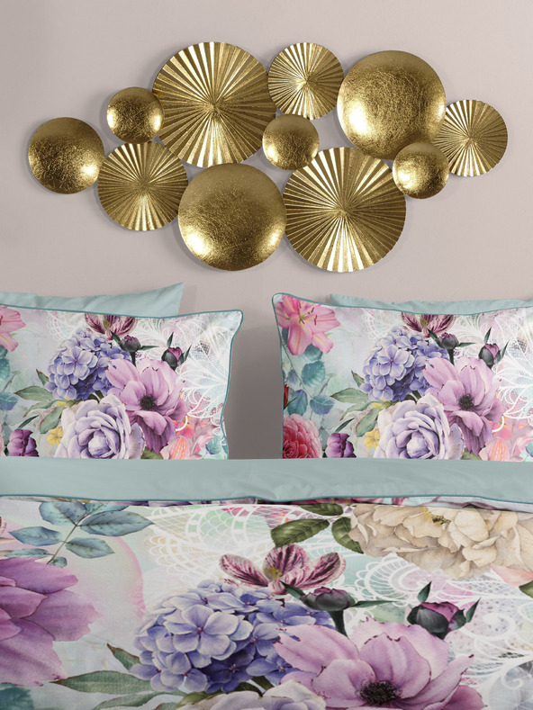 Descanso Rózsaszín és zöld szatén ágynemű Descanso 140 x 220 cm