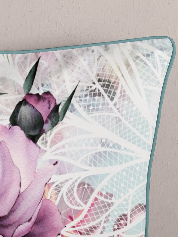 Descanso Rózsaszín és zöld szatén ágynemű Descanso 140 x 220 cm