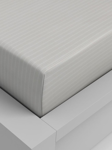Kvalitex Pamut gumis lepedő 120x200cm bézs csíkos Kvalitex
