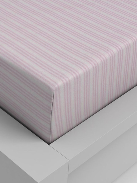 Kvalitex Pamut gumis lepedő 100x200cm rózsaszín csíkos Kvalitex