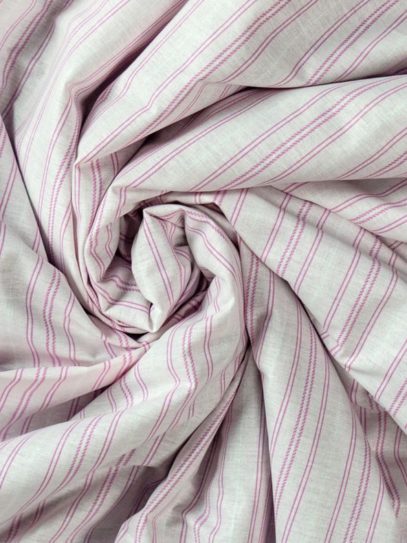 Kvalitex Pamut gumis lepedő 160x200cm rózsaszín csíkos Kvalitex