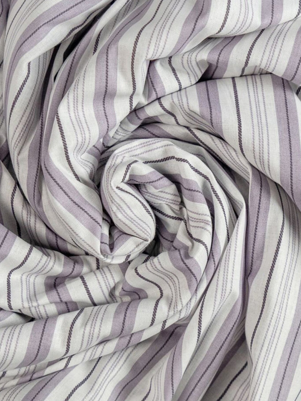 Kvalitex Pamut sztreccs lepedő 90x200cm lila csíkos Kvalitex