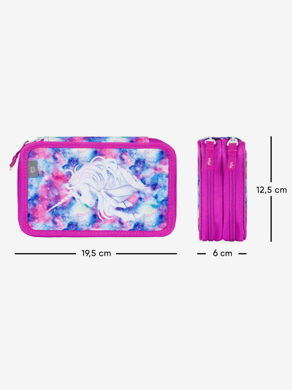 BAAGL  Rózsaszín iskolatáska kétszintes Baagl Egyszarvú Baagl Unicorn