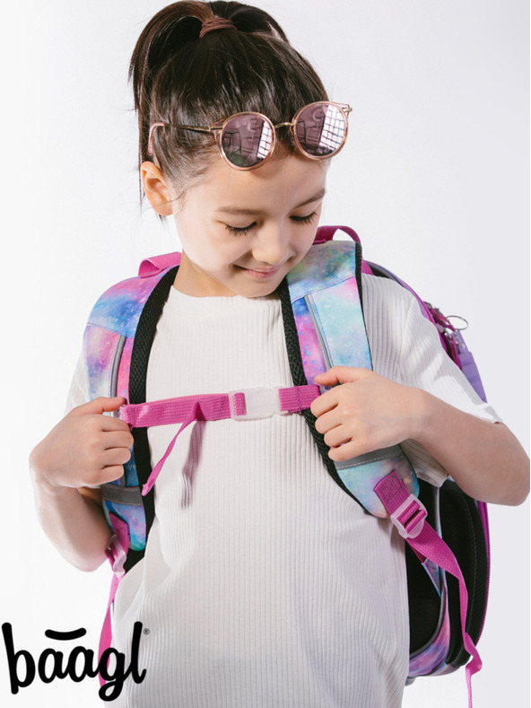 BAAGL  Rózsaszín iskolatáska Baagl Shelly unikornis Baagl