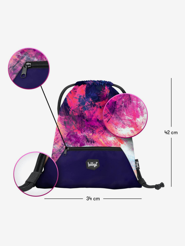 BAAGL  Rózsaszín 3 szett absztrakt: hátizsák, tolltartó, táska Baagl