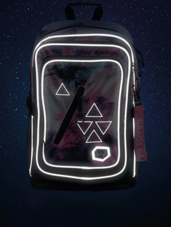 BAAGL  Rózsaszín 3 szett absztrakt: hátizsák, tolltartó, táska Baagl