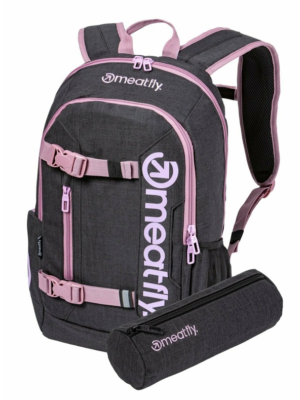 Meatfly Meatfly Basejumper hátizsák Pink / Charcoal Heather 22 L