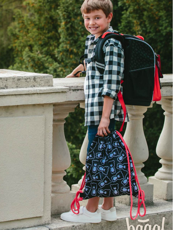 BAAGL  Fekete iskolatáska zippy teribear Baagl