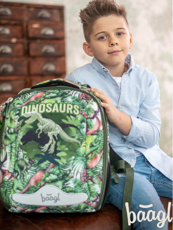BAAGL  Zöld iskolatáska shelly dinoszauruszok Baagl