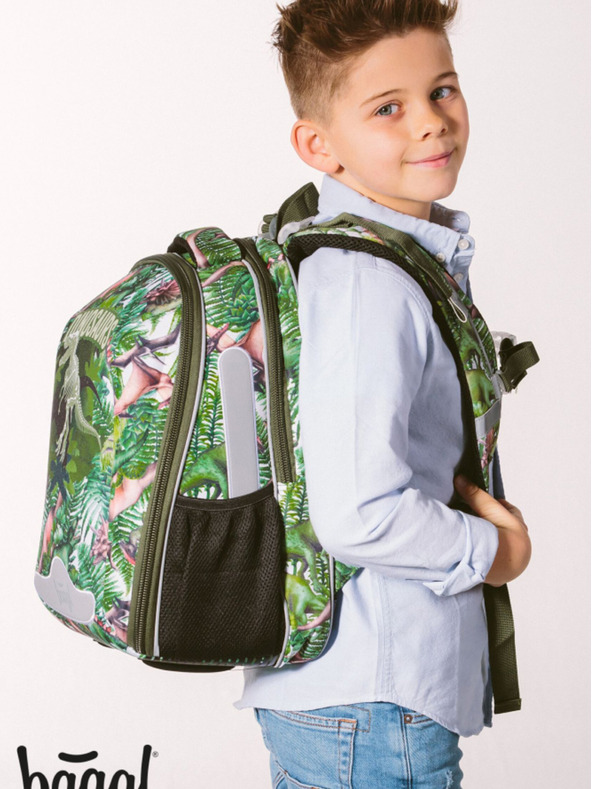 BAAGL  Zöld iskolatáska shelly dinoszauruszok Baagl