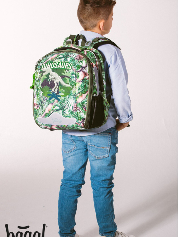 BAAGL  Zöld iskolatáska shelly dinoszauruszok Baagl
