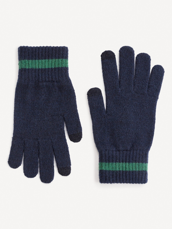 Celio Sötétkék férfi sapka, sál és kesztyű szett Celio ajándékcsomagban