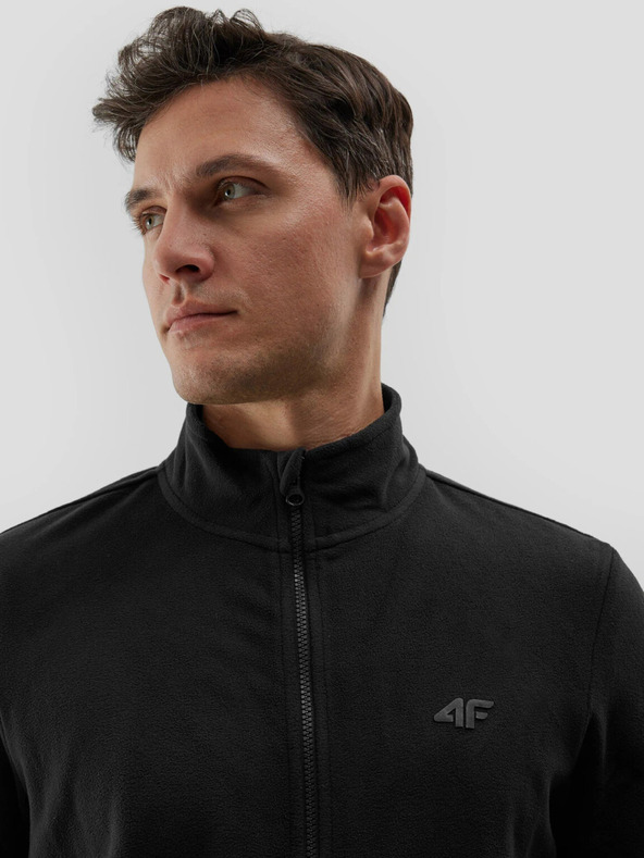 4F Férfi normál fleece kapucnis pulóver állógallérral 4F