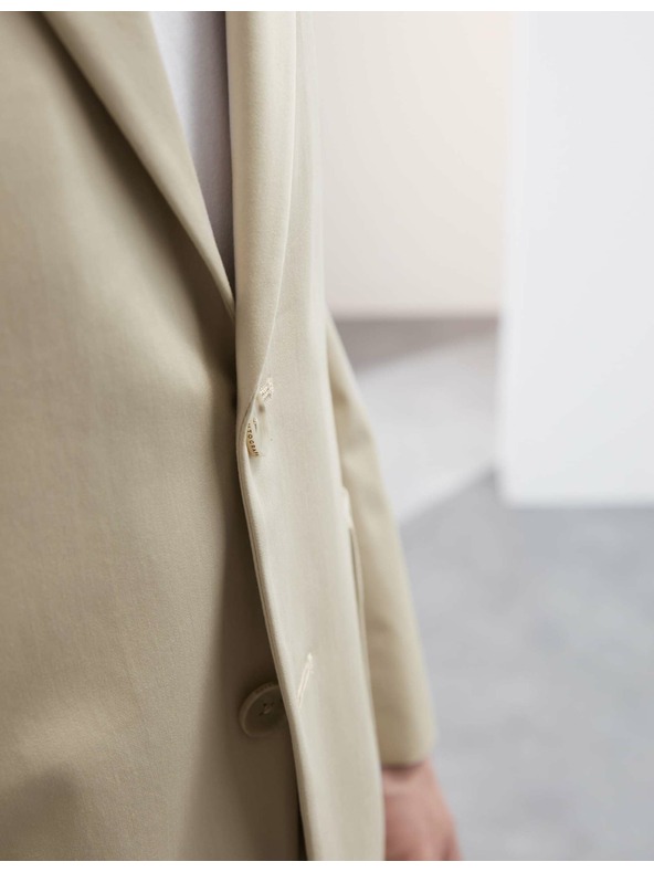 Marks & Spencer Marks & Spencer bézs színű, magas pamutszövetből készült, enyhén szabott blézer