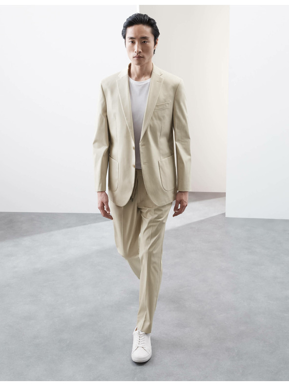 Marks & Spencer Marks & Spencer bézs színű, magas pamutszövetből készült, enyhén szabott blézer