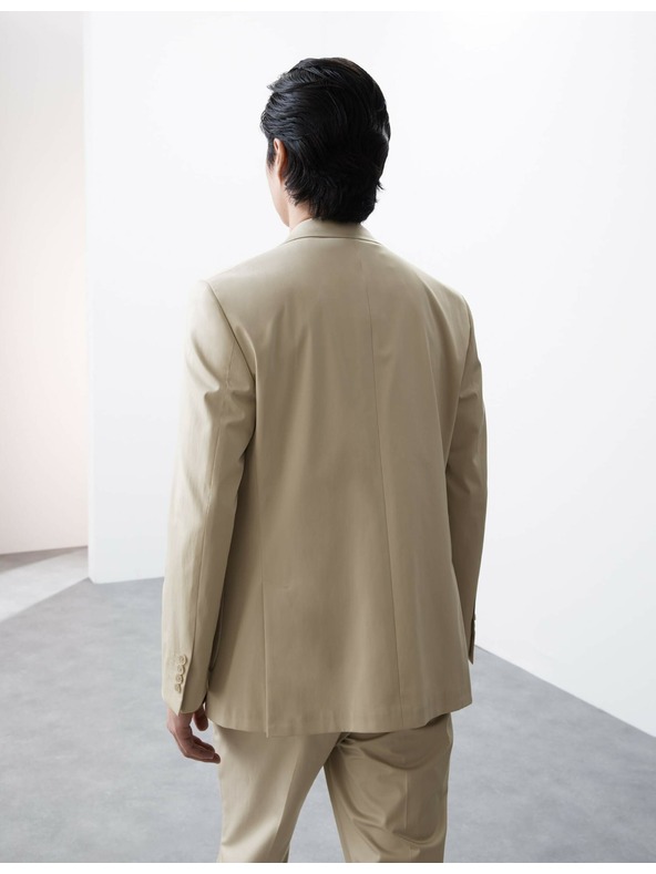 Marks & Spencer Marks & Spencer bézs színű, magas pamutszövetből készült, enyhén szabott blézer