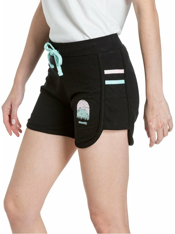 Meatfly Meatfly fekete melegítő rövidnadrág női | Fekete | Méret