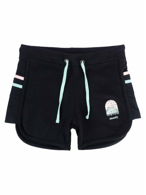 Meatfly Meatfly fekete melegítő rövidnadrág női | Fekete | Méret