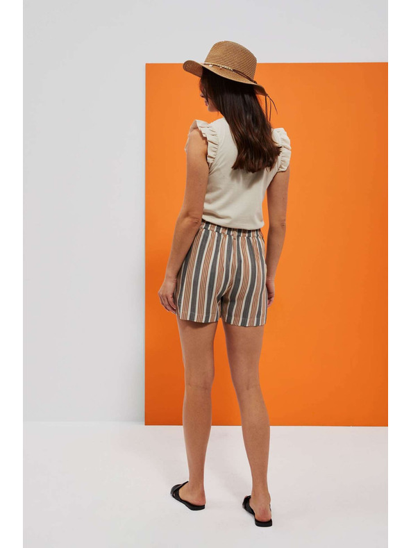 Moodo Moodo női szürke és barna csíkos rövidnadrág