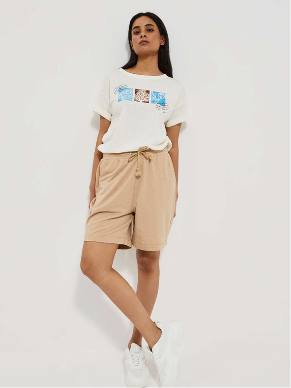 Moodo Bézs női melegítőnadrág rövidnadrág Moodo