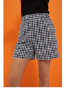 Moodo Fehér és fekete női kockás rövidnadrág Moodo
