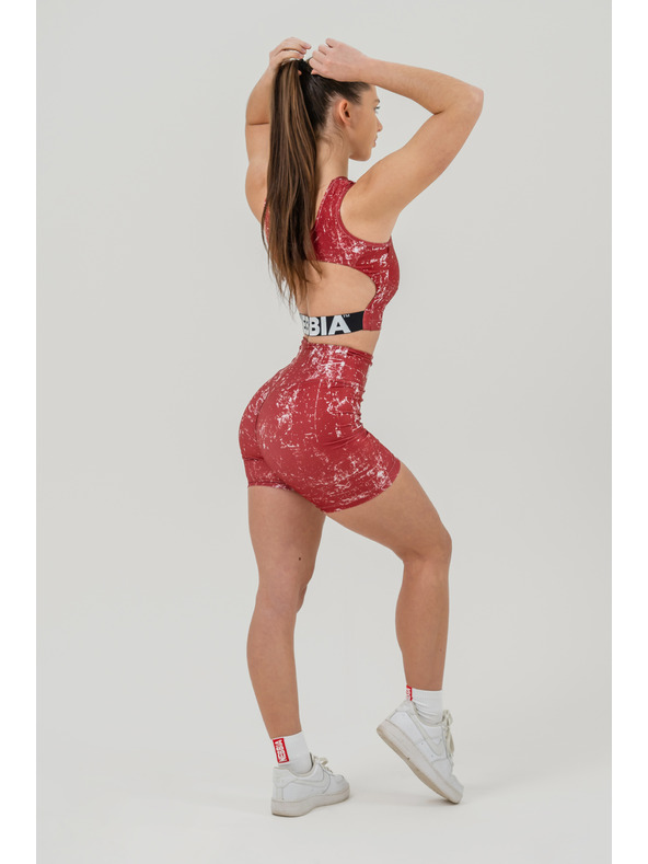 Nebbia Magas derekú leggings rövidnadrág 5" HAMMIES 615 XS,piros