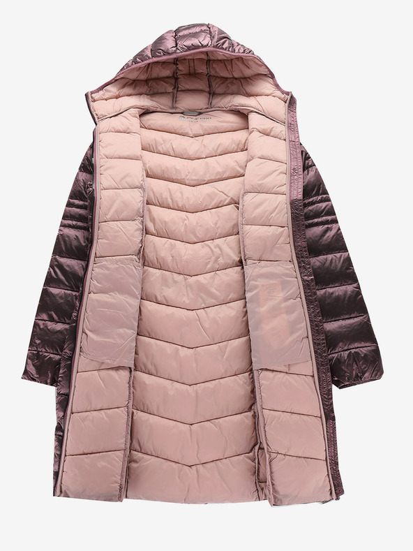 ALPINE PRO Női hosszú ultrakönnyű kabát ALPINE PRO OREFA rózsaszínű