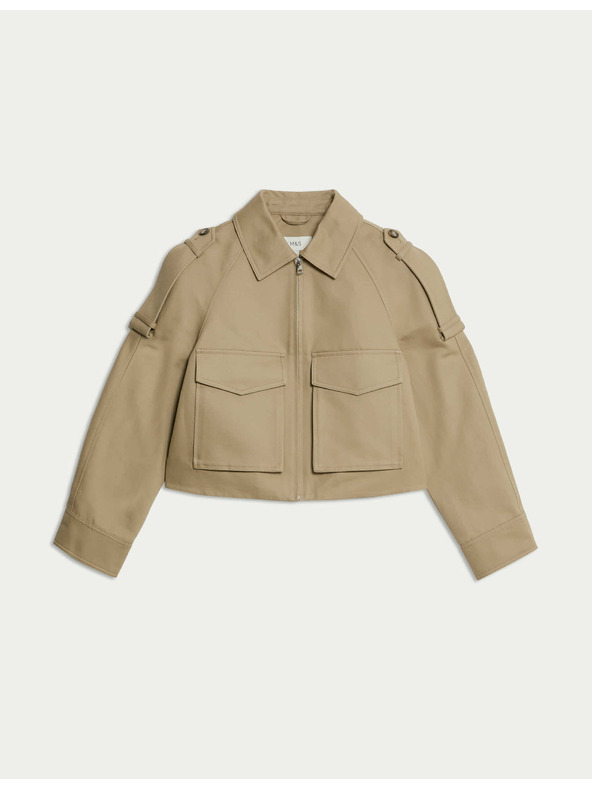 Marks & Spencer Funkcionális Trucker stílusú dzseki 100% pamutból Marks & Spencer krém